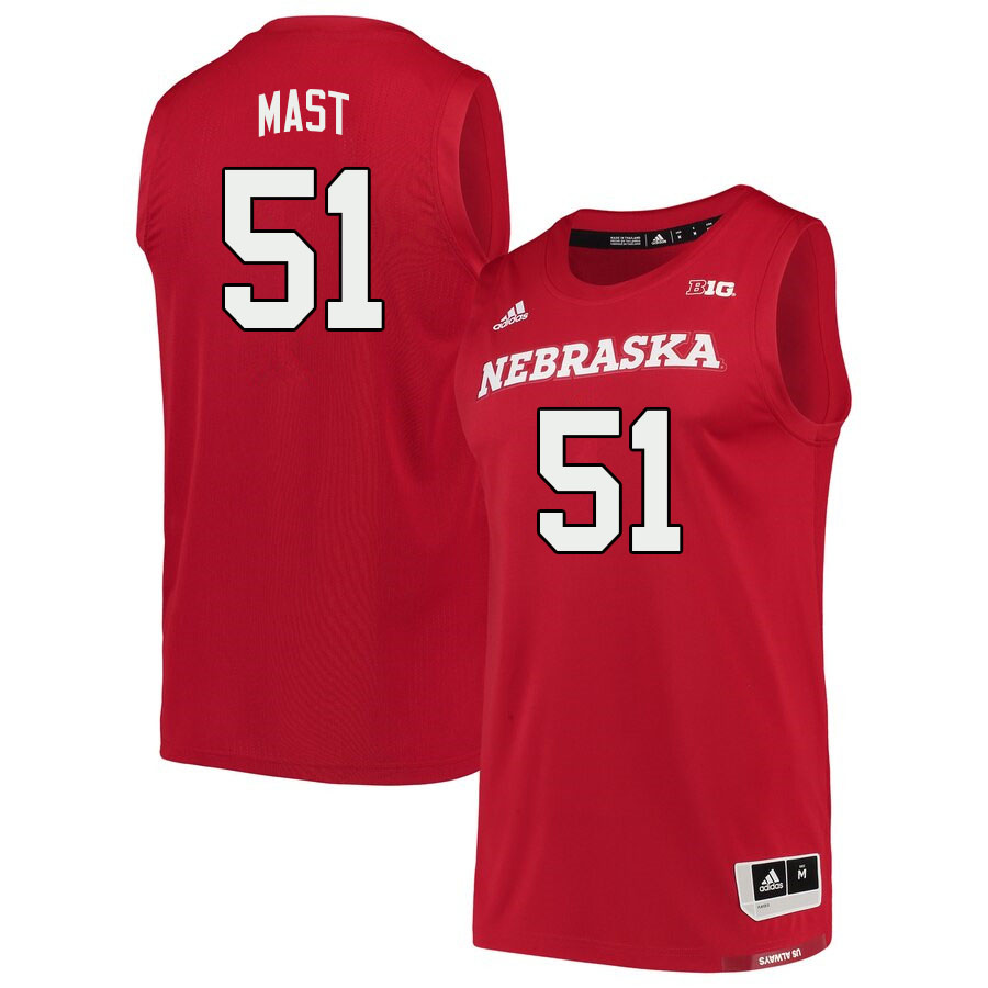 Men #51 Rienk Mast Nebraska Cornhuskers College Basketball Jerseys Stitched Sale-Scarlet - Click Image to Close
